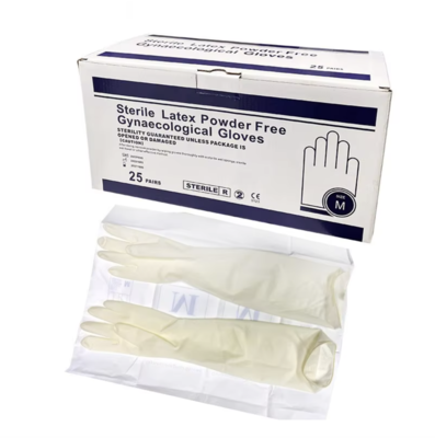 ODM Medical Protective Supplies Sterile Latex Gynecological Gloves Size M