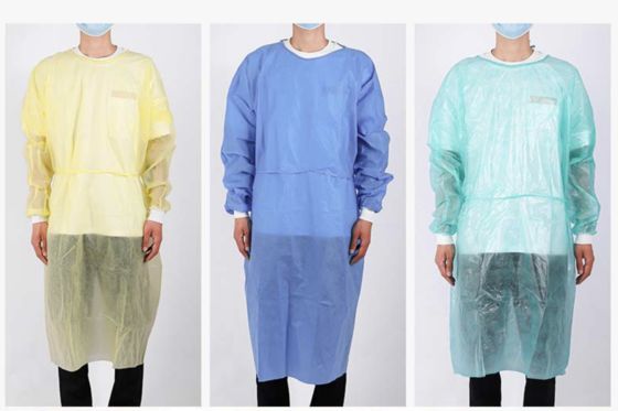 Disposable Isolation Gown PP+PE Laminated Waterproof and Breathable for Lab and Hospital Use​​
