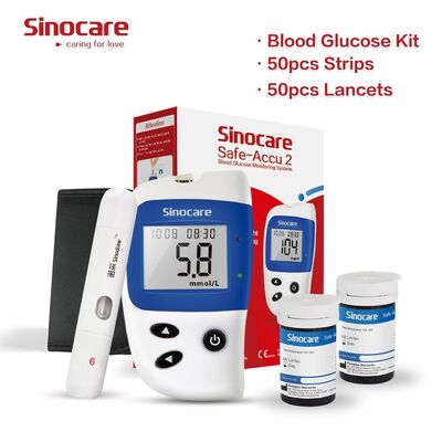 Sinocare Safe-Accu 2 Glucose Meter No Coding Required 10-Second Result with 0.6μL Blood Sample