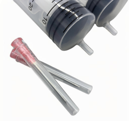 Disposable Sterile Hypodermic Syringe Transparent Plastic With Needle EO Sterilized