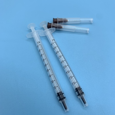 Disposable Sterile Hypodermic Syringe Transparent Plastic With Needle EO Sterilized