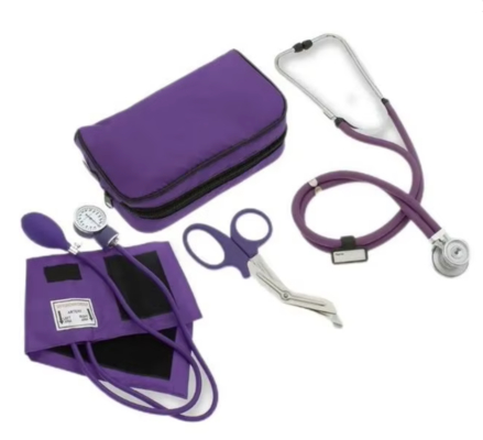 Manual Aneroid Sphygmomanometer with Stethoscope Steel and Plastic Material