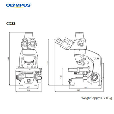 Ergonomic Olympus CX33 Microscope Ideal for Training Clinical Research Labs​​
