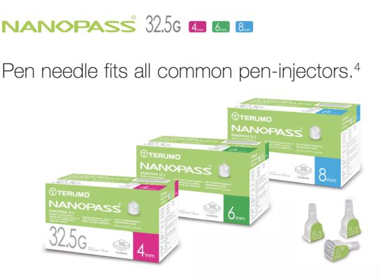 Terumo Nanopass 32.5G Pen Needle with Thin-Wall Tech for Easy Drug Flow​​
