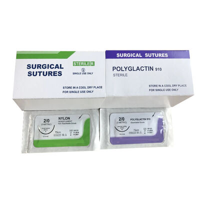 Sterile Surgical Sutures with Needles Multiple Sizes and Needle Types and EO Sterilized