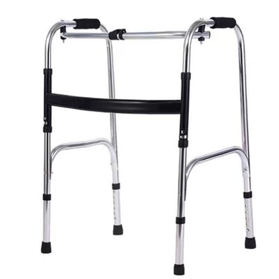 Stainless Steel Folding Walker One-Button Collapse 6-Level Height Adjustment