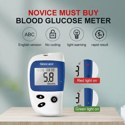 Sinocare Safe-Accu 2 Glucose Meter No Coding Required 10-Second Result with 0.6μL Blood Sample