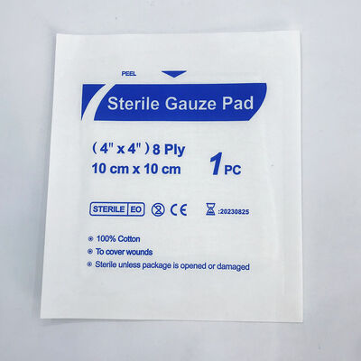 Sterile Absorbent Gauze Pad 5cm x 5cm 8-Ply Non-Woven for Wound Dressing and First Aid