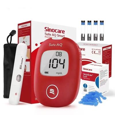 Sinocare Safe AQ Glucose Meter No Coding Required and 0.6µL Blood Sample in 5 Seconds