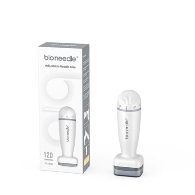 Adjustable Microneedle Roller (0-2.0mm) 120 Medical Stainless Steel Needles for Hair and Skin